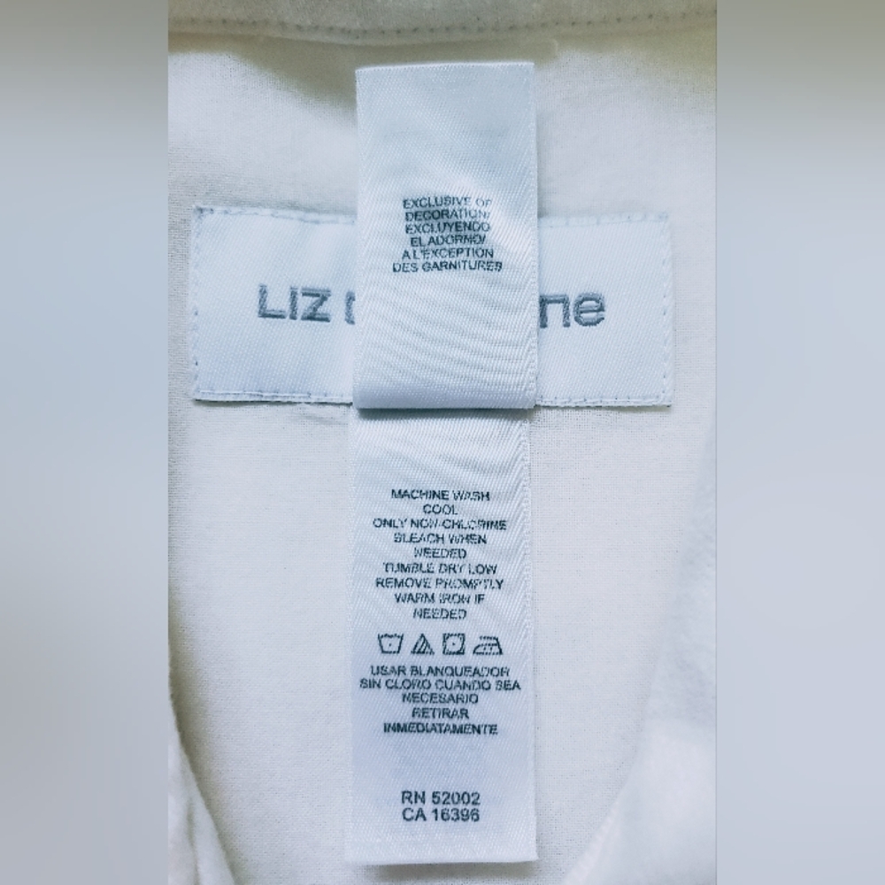 Beautiful Ivory Linen Embroidered Jacket Liz Claiborne - Picture 9 of 10